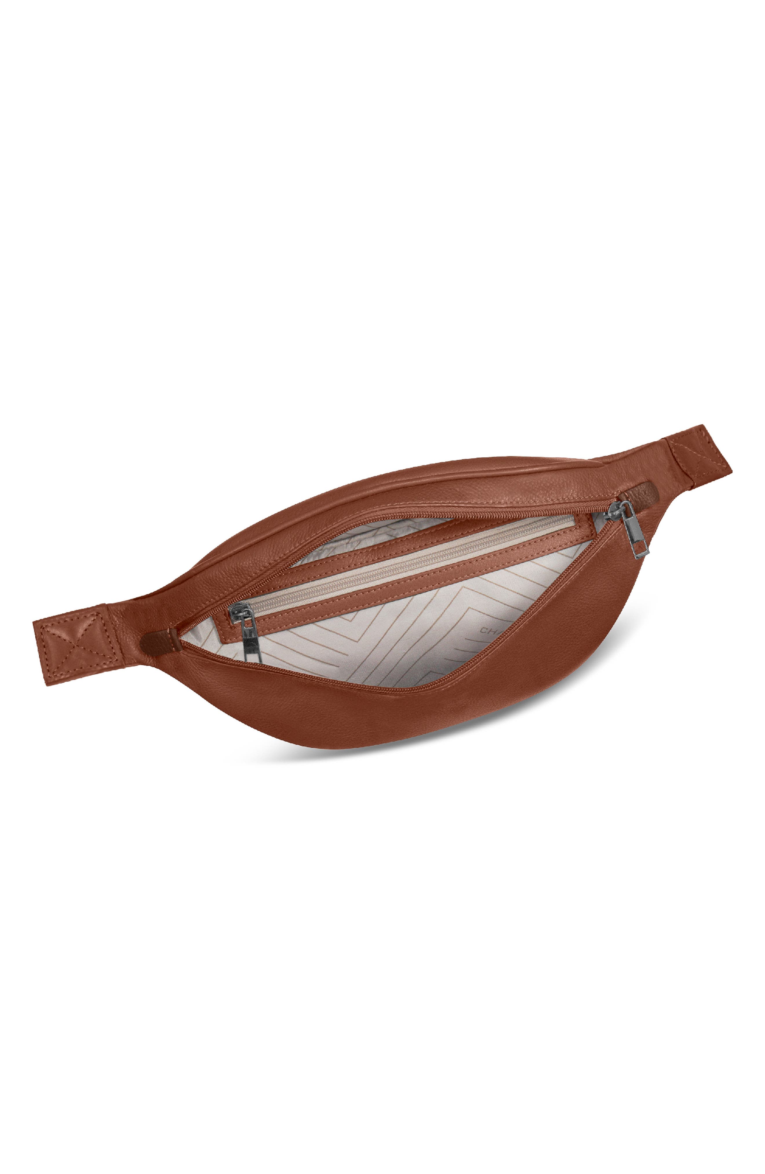 CHAMPS Onyx Leather Belt Bag, Alternate, color, Brown