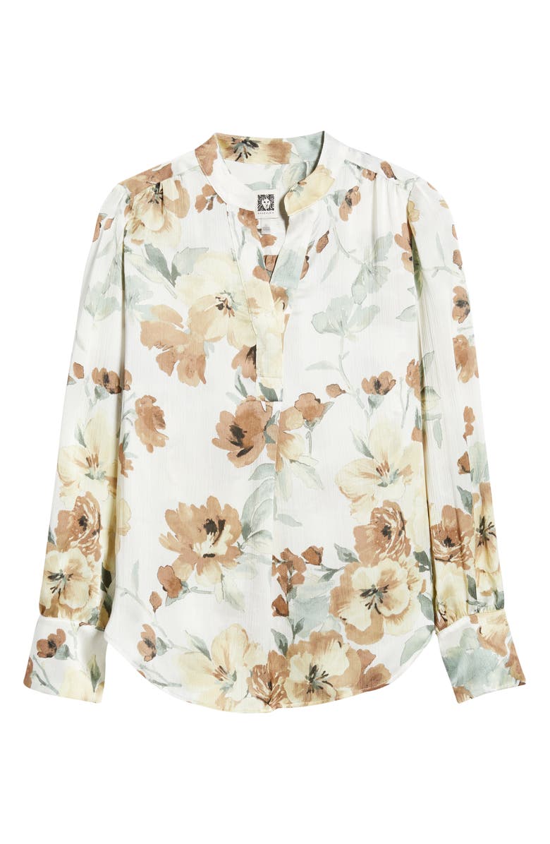 Anne Klein Floral Satin Top, Alternate, color, 