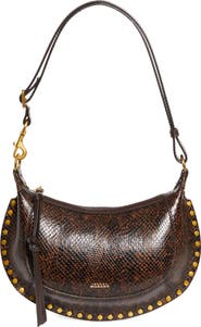 Isabel Marant Oskan Moon Studded Leather Hobo Bag
