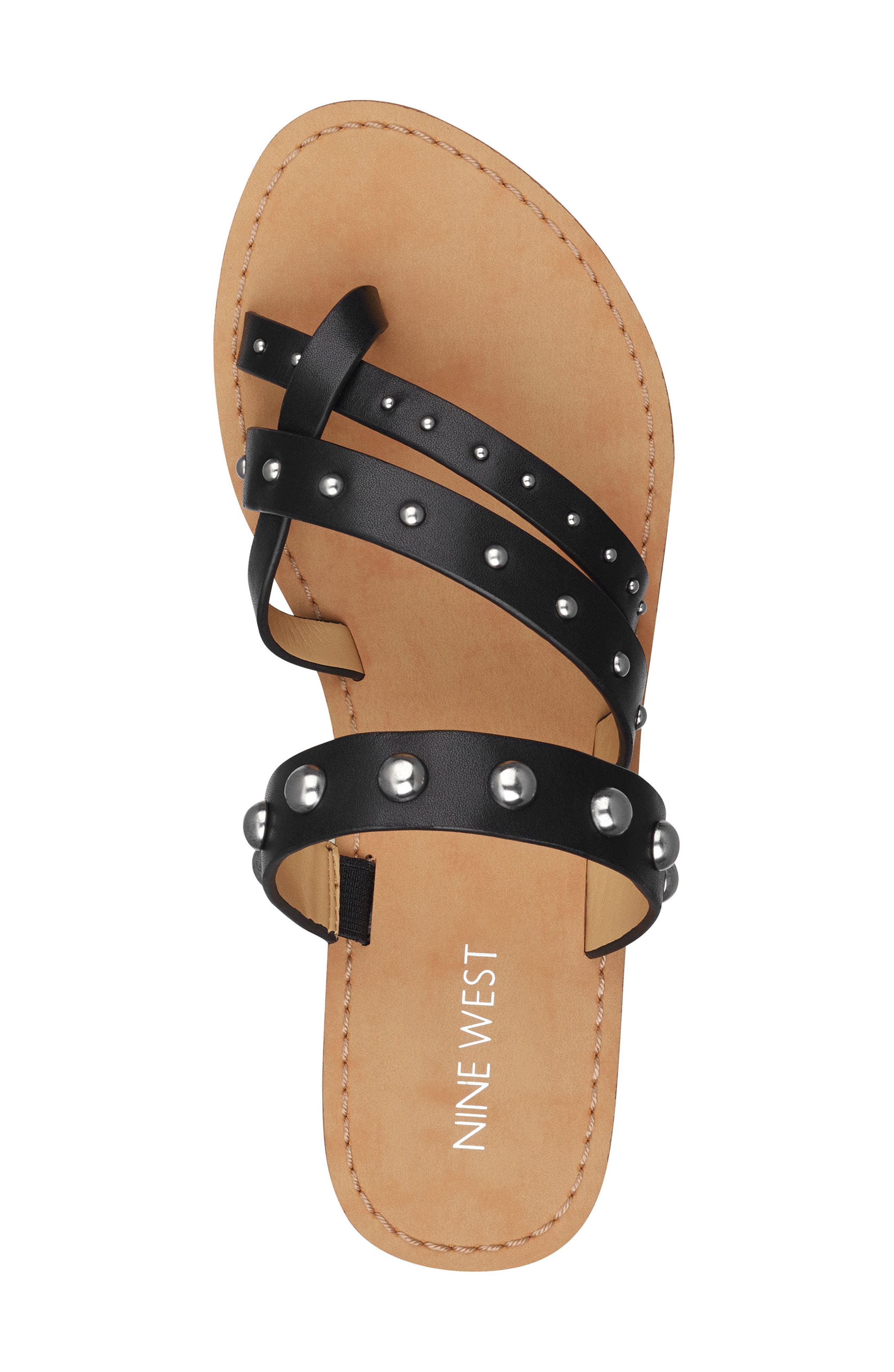 Nine West Clara Studded Toe Loop Sandal, Alternate, color, 