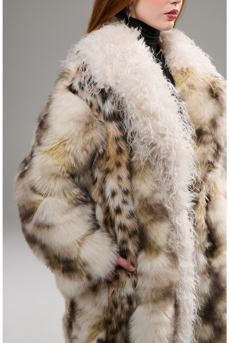 Mivra Faux Fur Coat, Alternate, color, CREAM MULTI