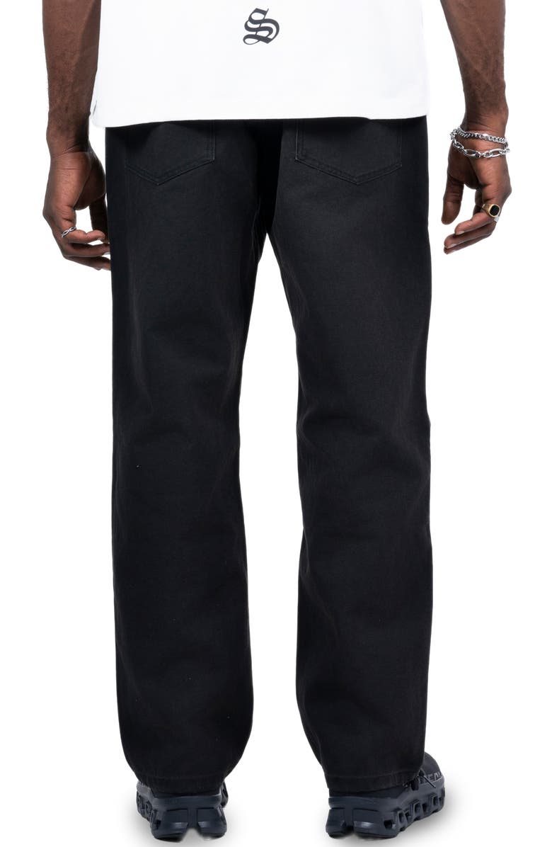 PLEASURES Impact Relaxed Straight Leg Jeans, Alternate, color, Black