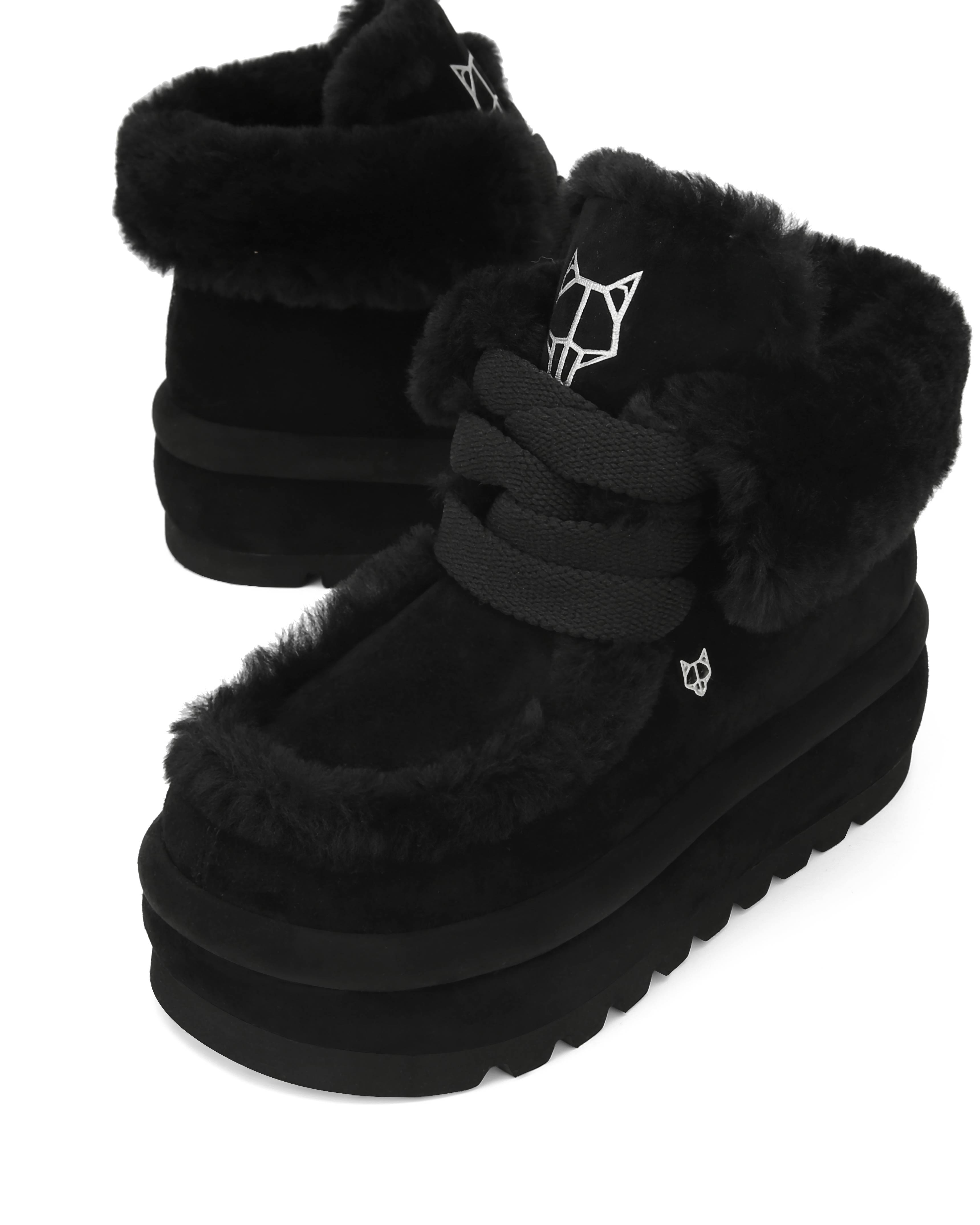 Naked Wolfe Bambi Ice Faux Fur/Suede, Alternate, color, Black