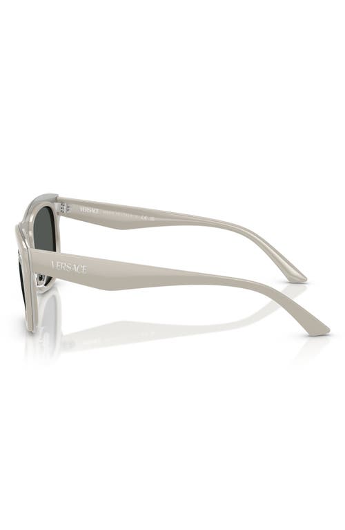 Versace 53mm Rectangular Sunglasses In Light Grey