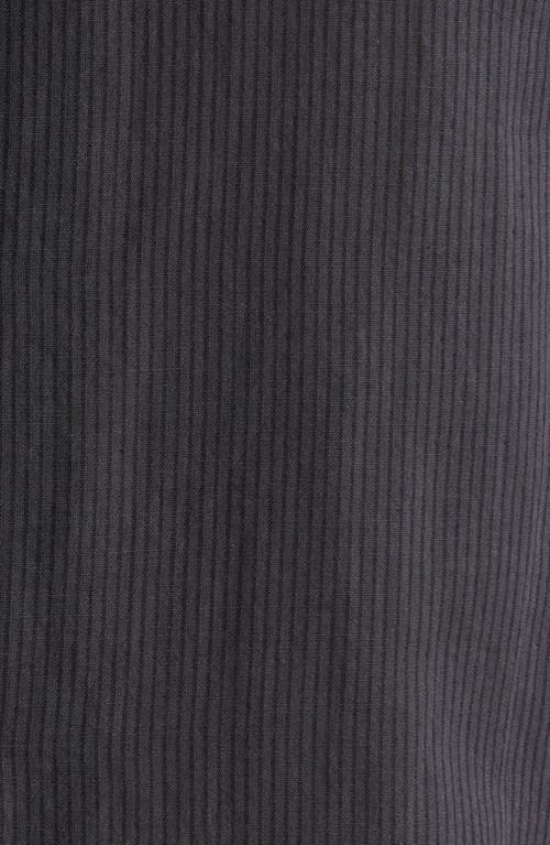 Rag & Bone Avery Cotton Gauze Camp Shirt In Dark Grey Stripe