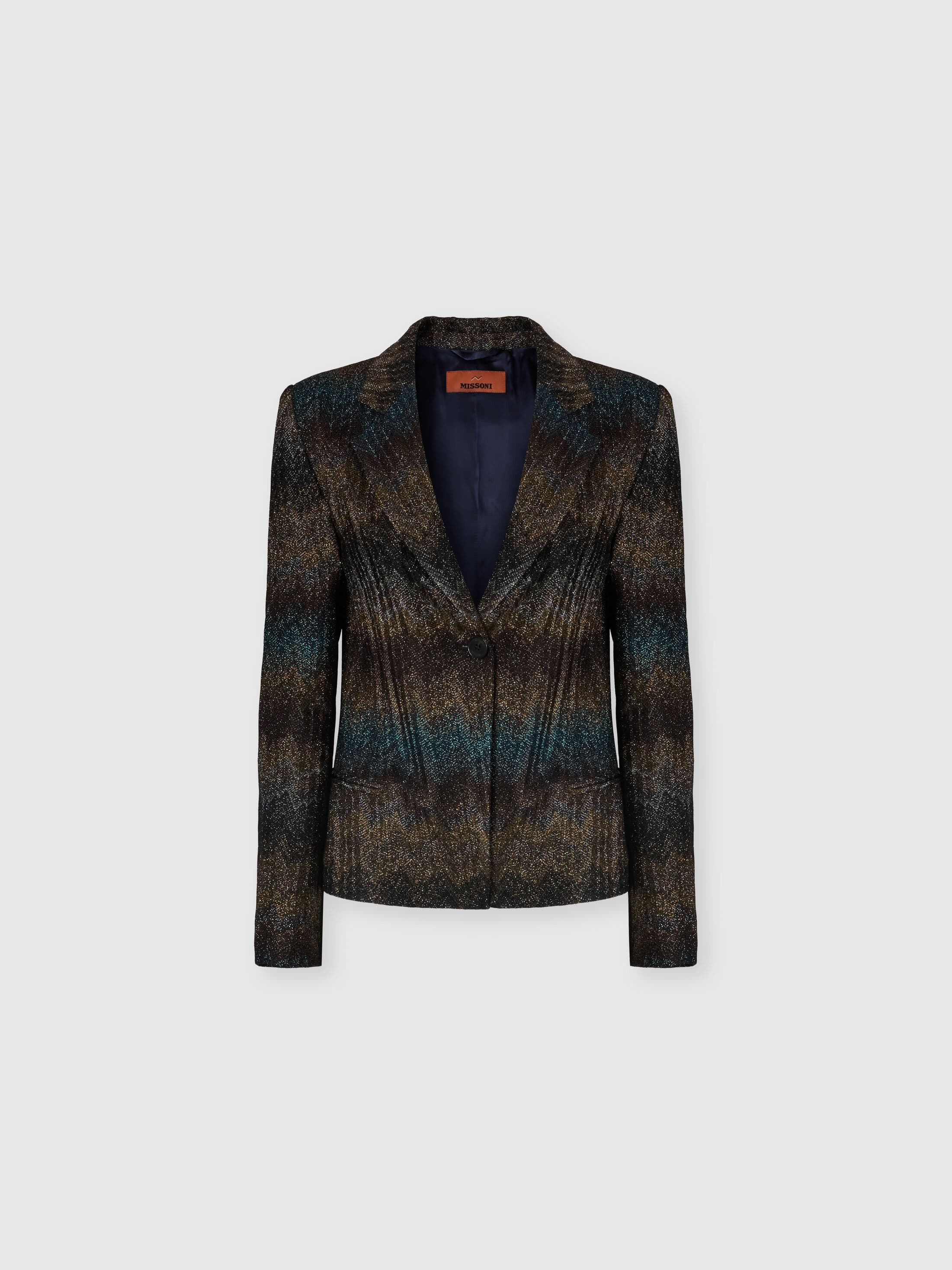 Slim Blazer In Viscose Lame Snake Motif