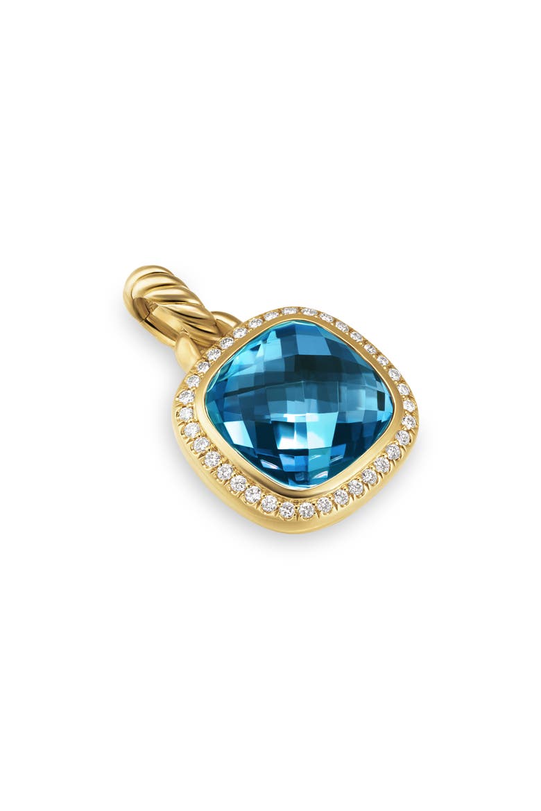 Albion® Pendant in 18K Yellow Gold with Diamonds, 11mm, Alternate, color, HAMPTON BLUE TOPAZ
