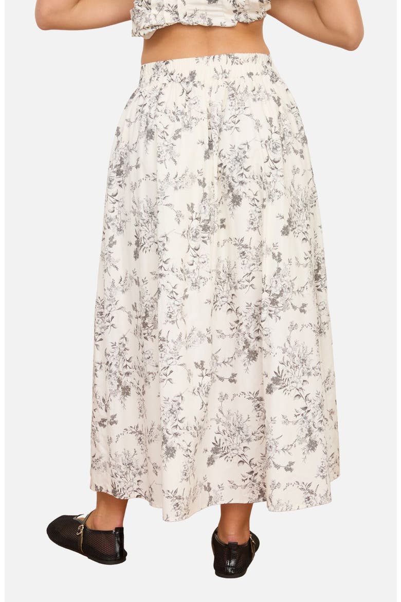 Floral Toile Pleated Midi Skirt, Alternate, color, BLACK MULTI
