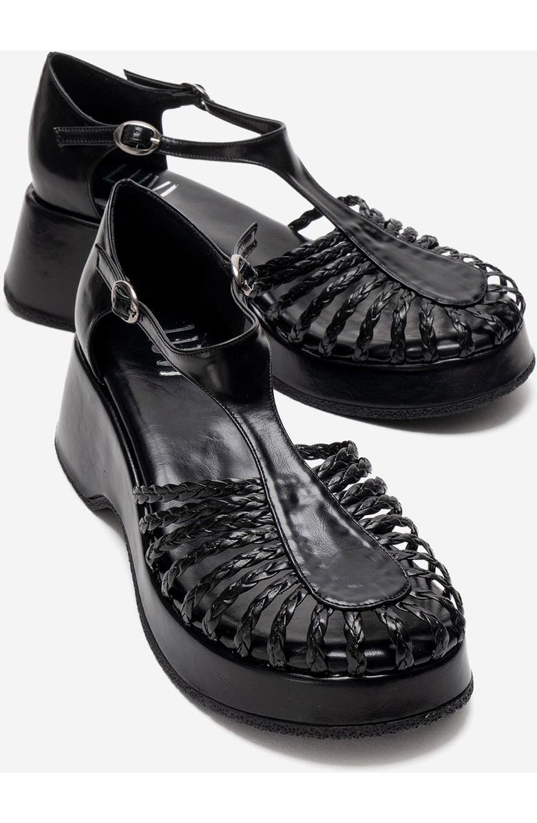 Prologue Shoes Barry Woven Wedge Sandal, Alternate, color, Black