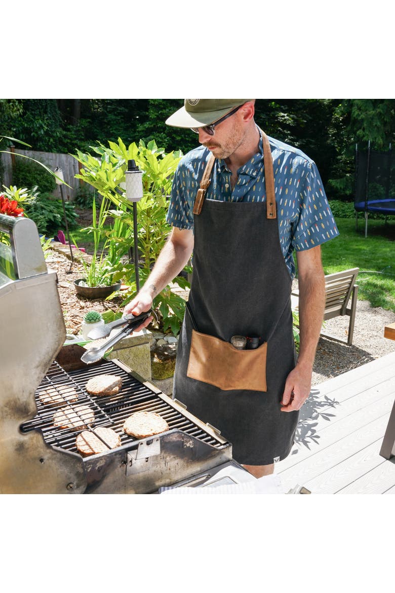 Canvas Grilling Apron, Alternate, color, Black