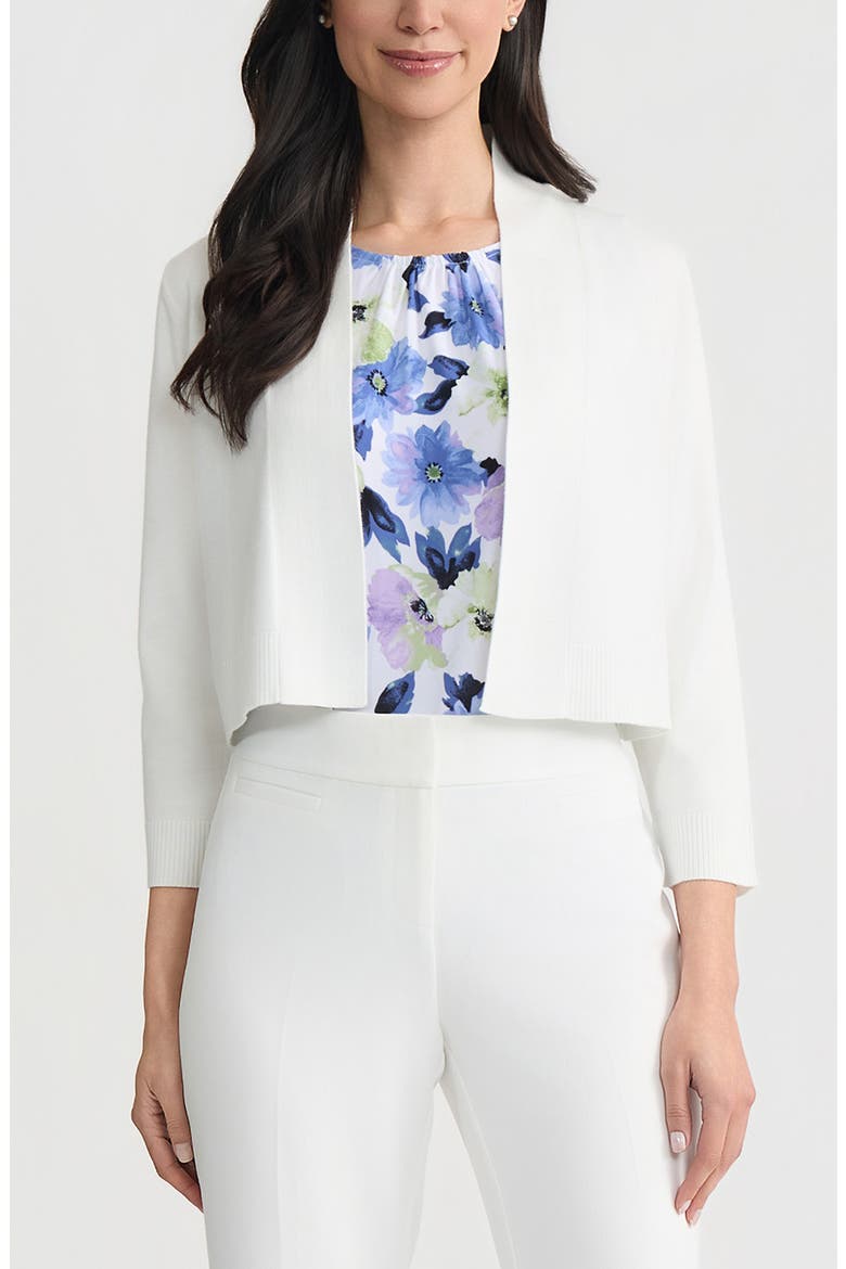 Kissing Front Crop Cardigan, Main, color, LILY WHITE