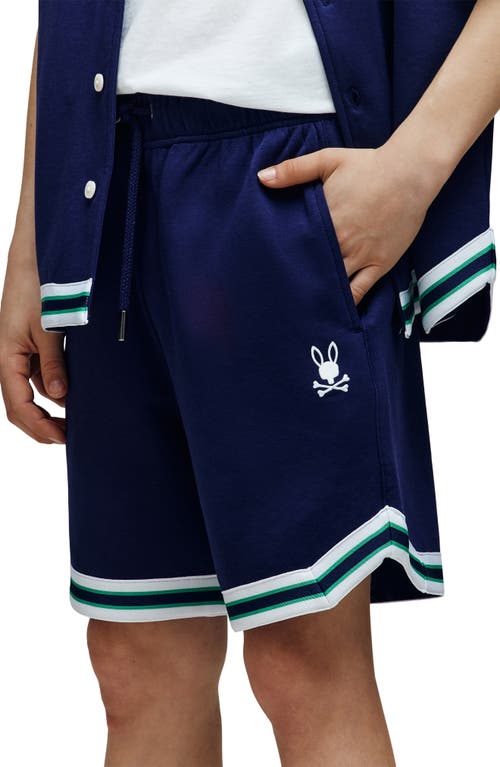 Psycho Bunny Kids' Basil Taped Drawstring Shorts In Blue
