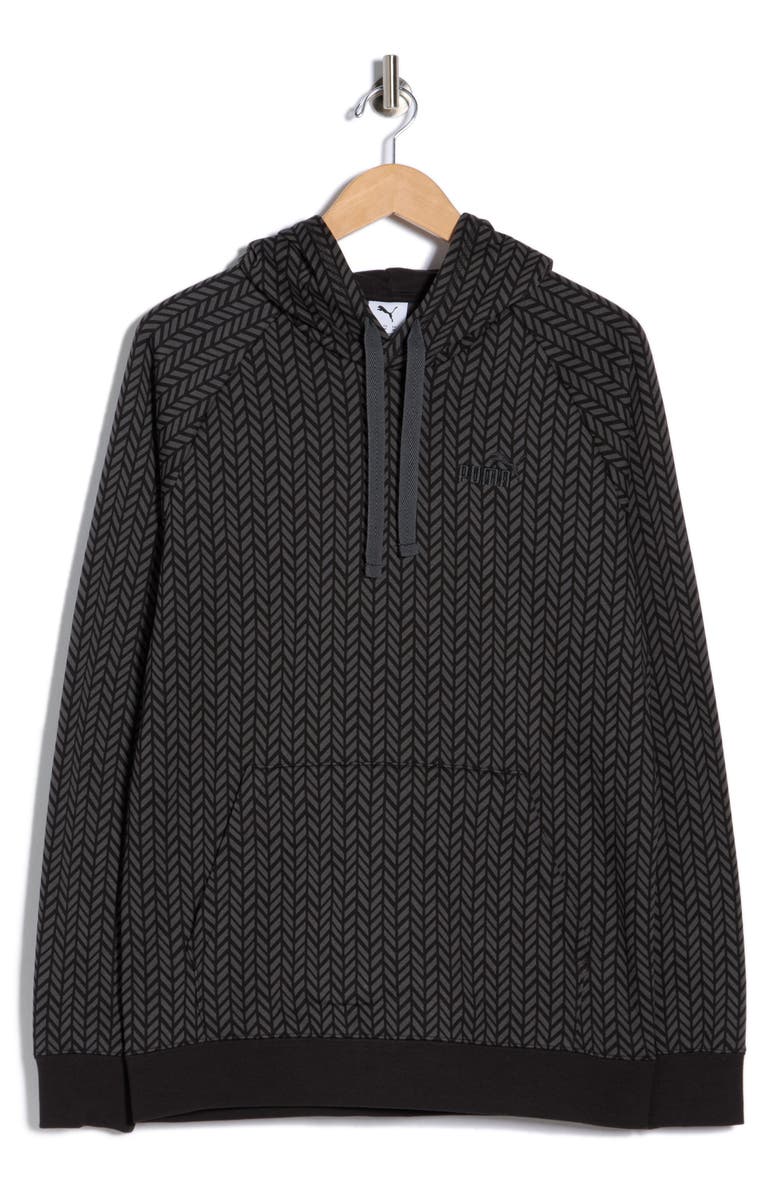 PUMA Essential Herringbone Hoodie, Alternate, color, Puma Black