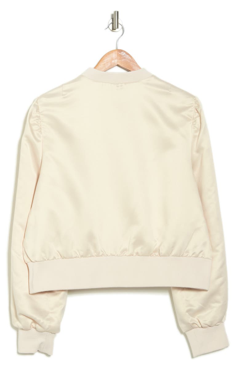 Ookie & Lala Satin Bomber Jacket, Alternate, color, Champagne
