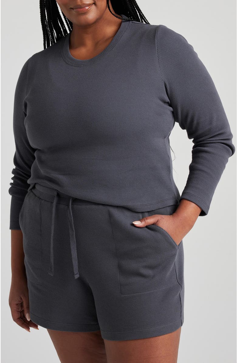 Losano Organic Cotton Long Sleeve Crew, Alternate, color, Charcoal