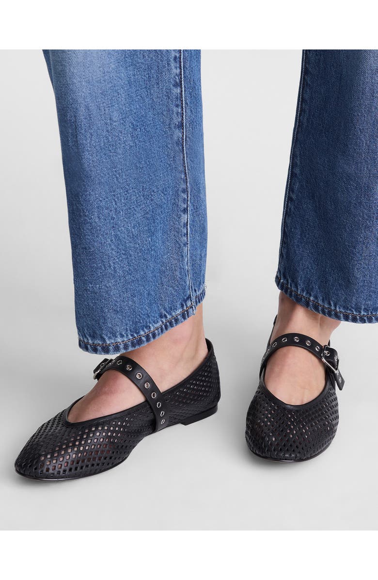 Madewell The Remy Perforated Mary Jane Flat, Alternate, color, True Black
