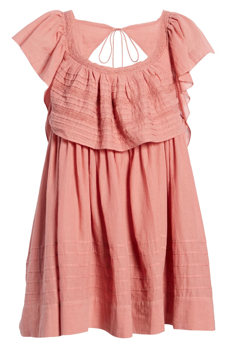 Free People Hailey Ruffle Babydoll Minidress, Alternate, color, 
