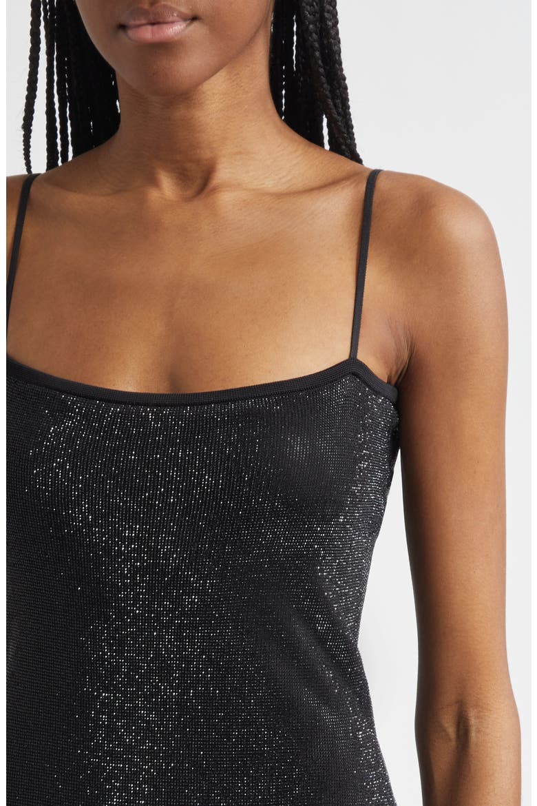 Clear Beaded Minidress, Alternate, color, BLACK