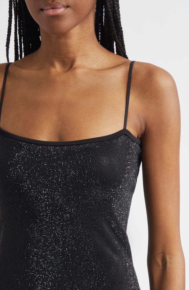 Alexander Wang Clear Beaded Minidress, Alternate, color, Black