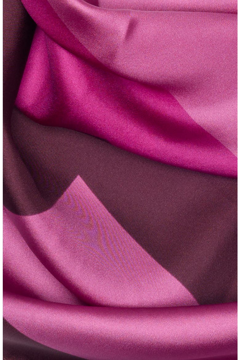 Printed Square Silk Scarf, Alternate, color, FUCHSIA ABSTRACT SHAPES