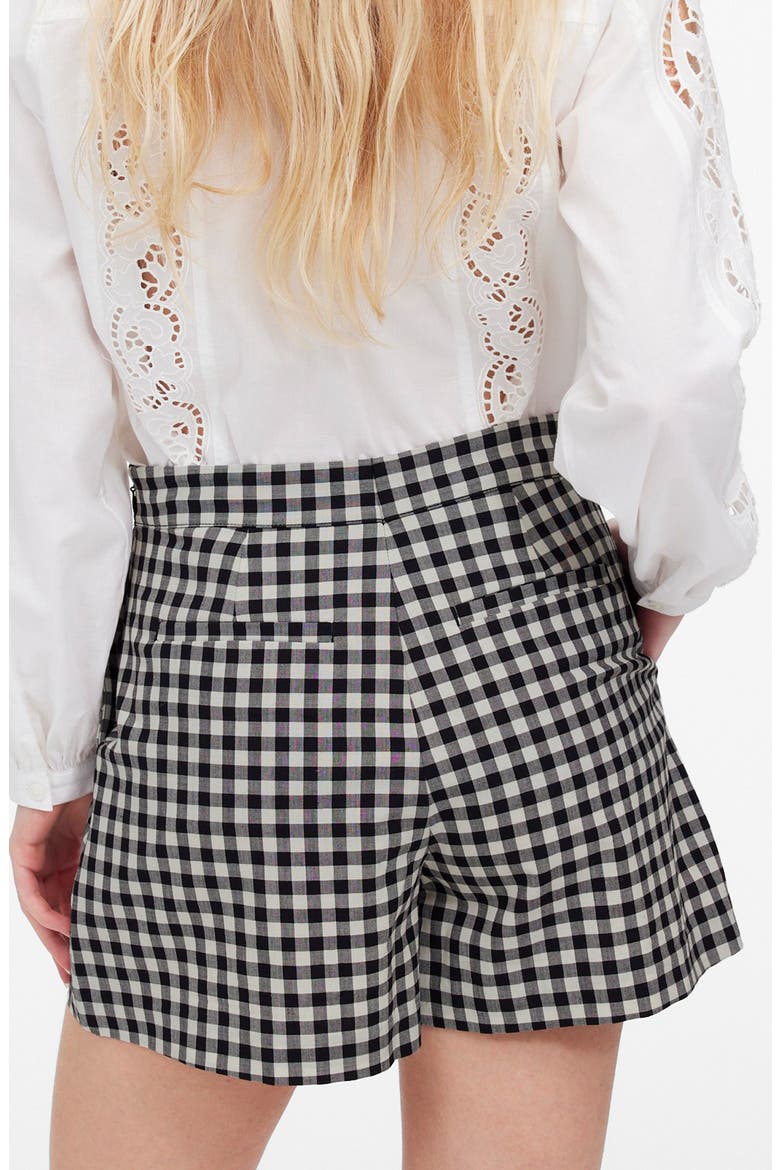 Gingham Miniskort, Alternate, color, TRUE BLACK