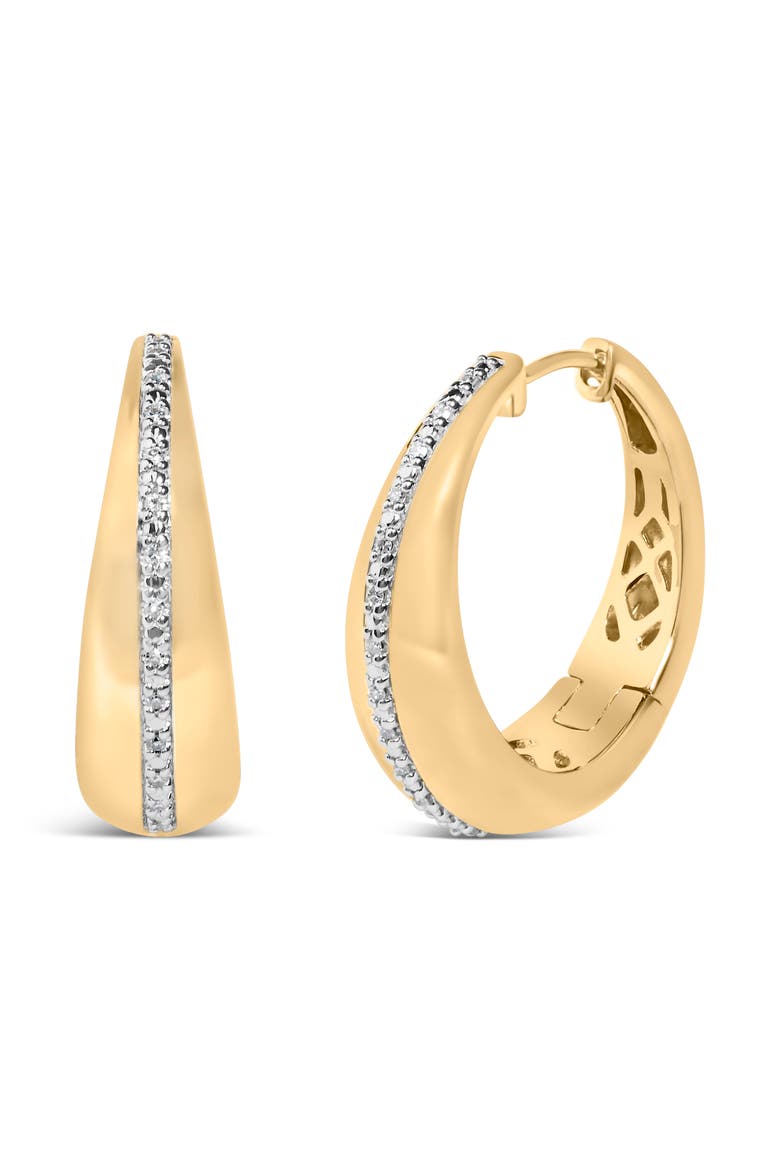 Gold Vermeil Diamond Accent Bold Hoop Earring, Main, color, Silver