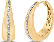Haus of Brilliance Gold Vermeil Diamond Accent Bold Hoop Earring