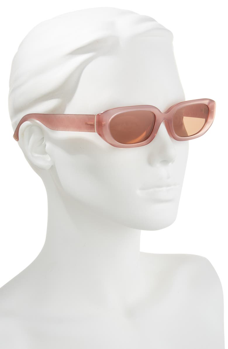 Tory Burch 52mm Irregular Sunglasses, Alternate, color, Milky Wine Pink / Brown