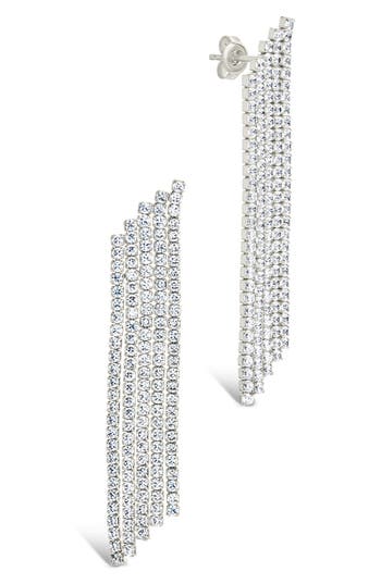 Sterling Forever Clara Cubic Zirconia Chandelier Earrings In Silver
