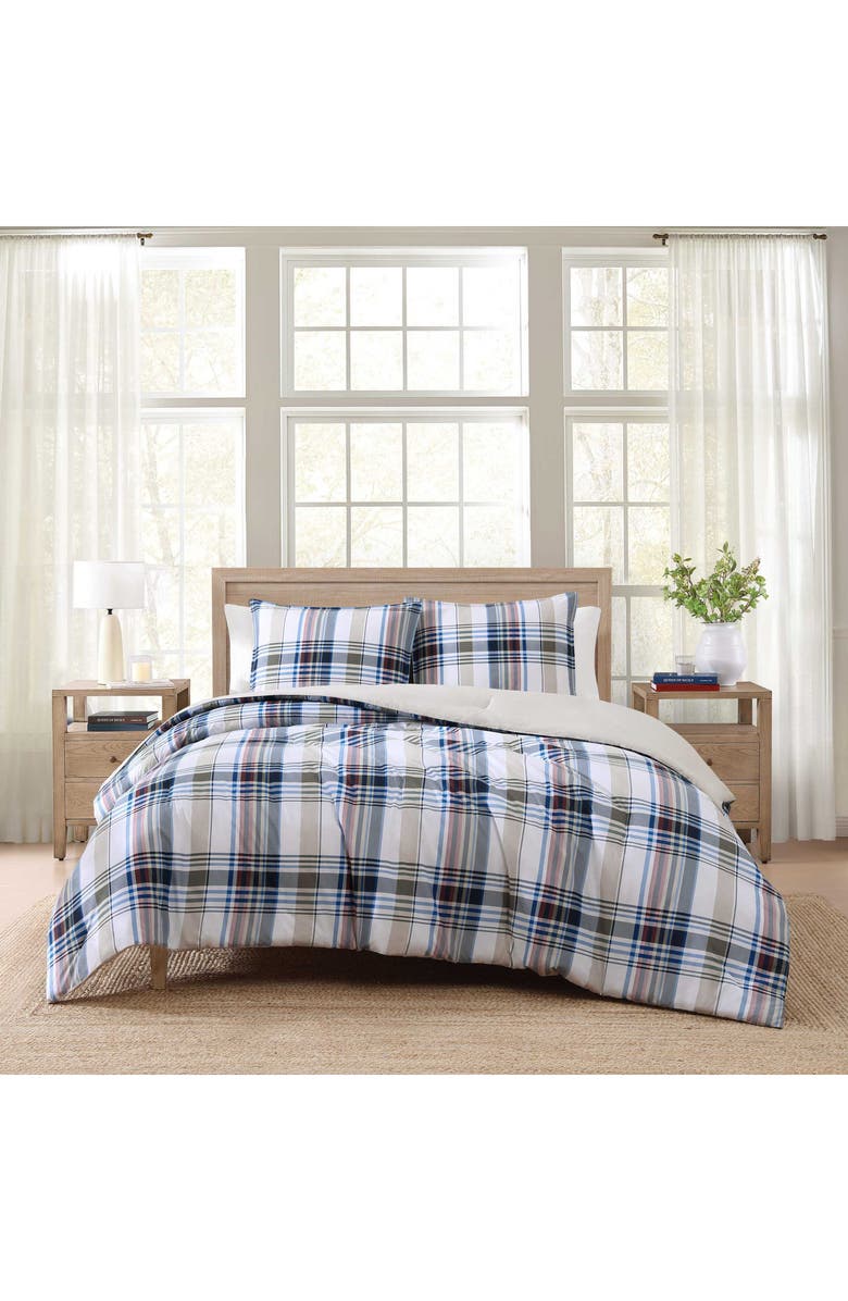 Tommy Hilfiger Waterbury Plaid Comforter & Sham Set, Alternate, color, Medium / Dark Blue