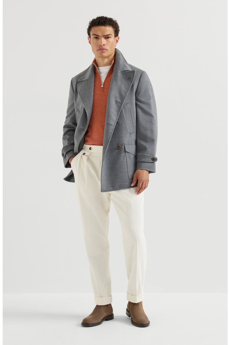 Cashmere sweater with half zip, Alternate, color, Red