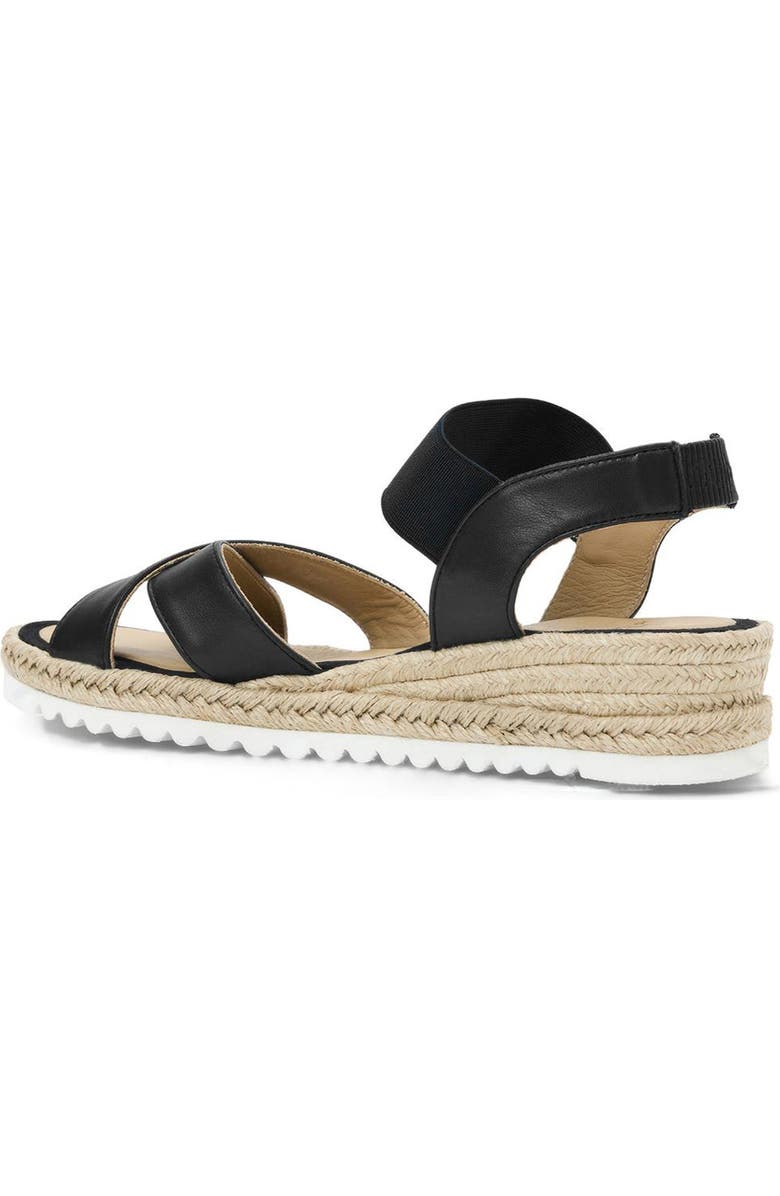 Aquatalia Almeria Weatherproof Slingback Espadrille Platform Wedge Sandal, Alternate, color, Black Leather