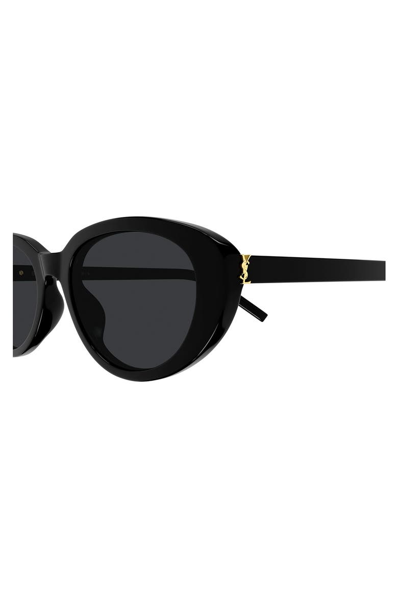 55mm Round Sunglasses, Alternate, color, BLACK