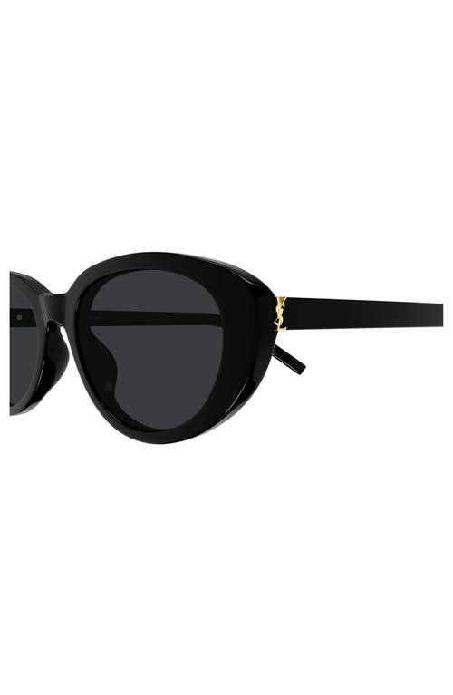Saint Laurent 55mm Acetate Cat-eye Sunglasses In Black