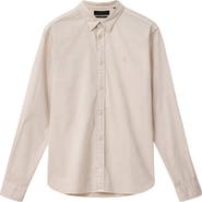 AllSaints Hawthorne Solid Stretch Cotton Button-Up Shirt