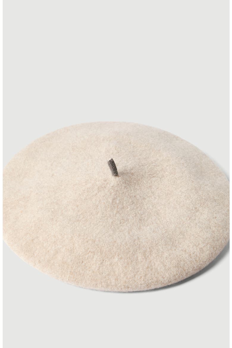 Wool beret, Alternate, color, Pearl