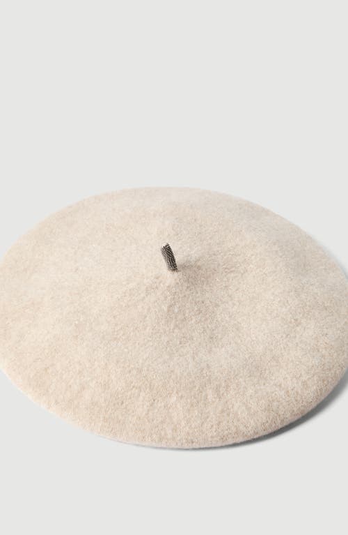 Brunello Cucinelli Monili-chain Slip-on Beret In White