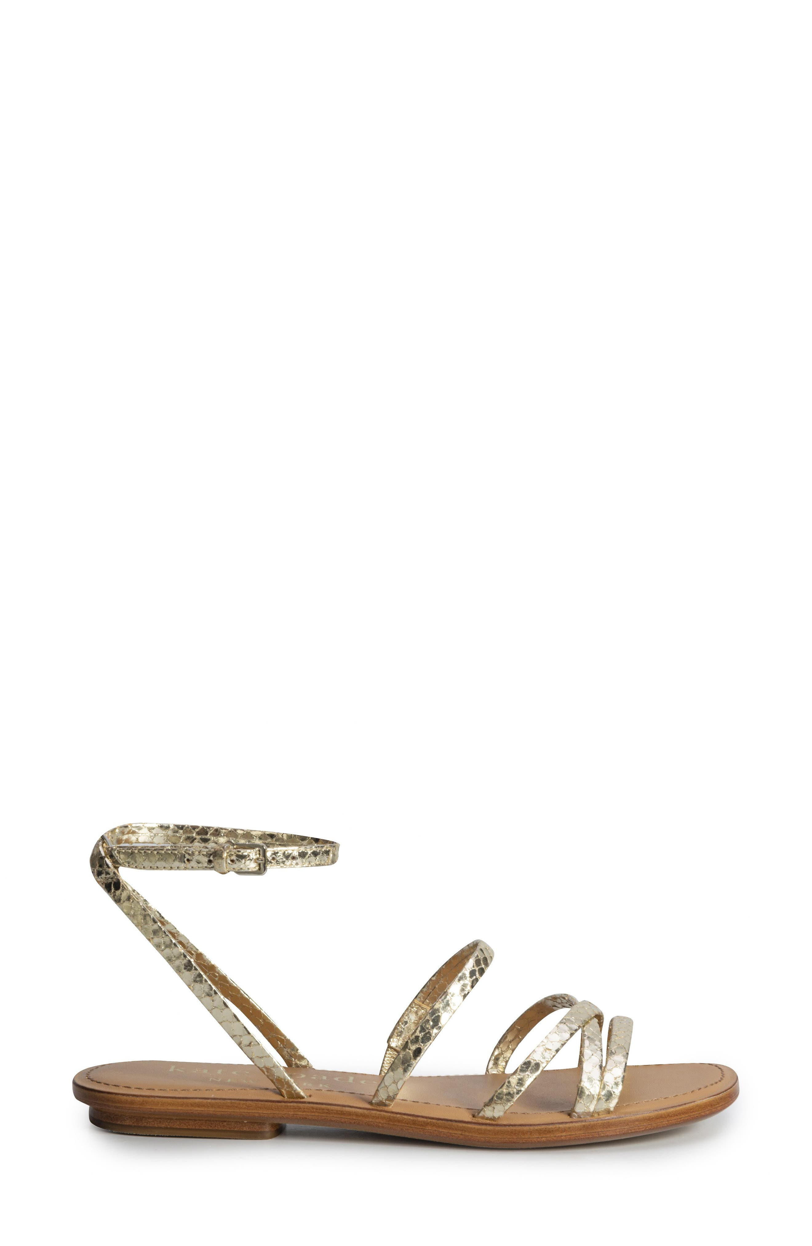 Kate Spade New York cove metallic snakeskin embossed sandal, Alternate, color, 