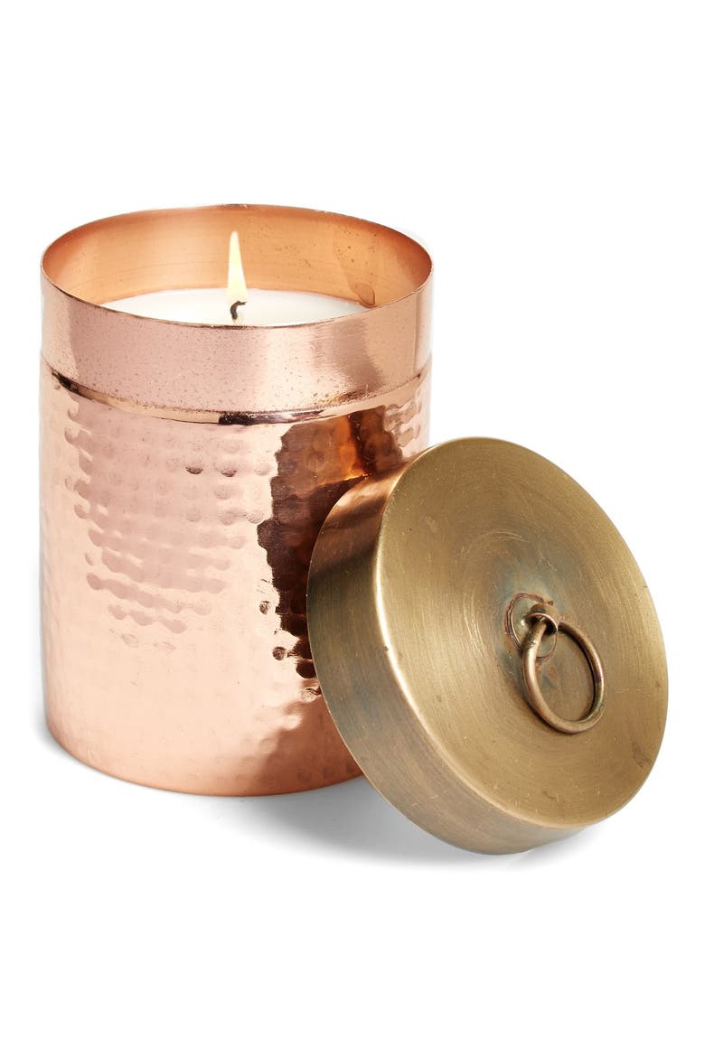 'Homestead' Hammered Canister Candle, Main, color, SUNDRY