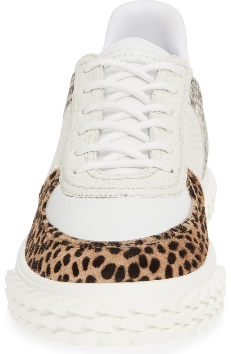 Giuseppe Zanotti Blabber Genuine Calf Hair Snake Embossed Sneaker, Alternate, color,