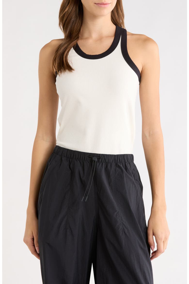 x Zendaya All-Day Ribbed Performance Tank, Main, color, IVORY/ BLACK