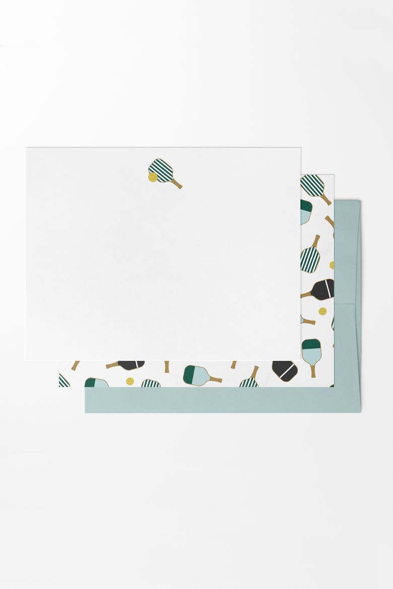 8 Boxed Pickleball Notecards Stationery, Main, color, Blue / White