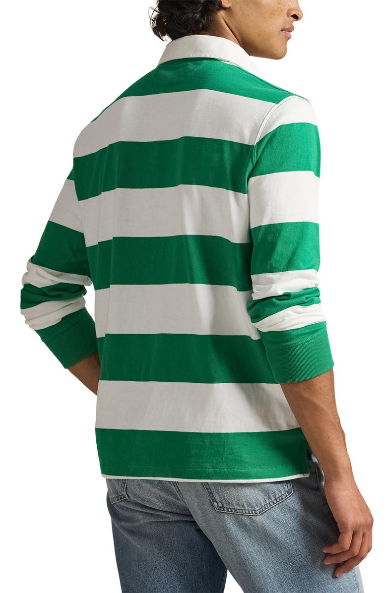 Polo Ralph Lauren The Iconic Rugby Shirt, Alternate, color, Billiard/ Classic Oxford White