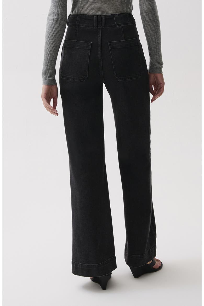 Lana Double Button High Waist Wide Leg Jeans, Alternate, color, JETSET