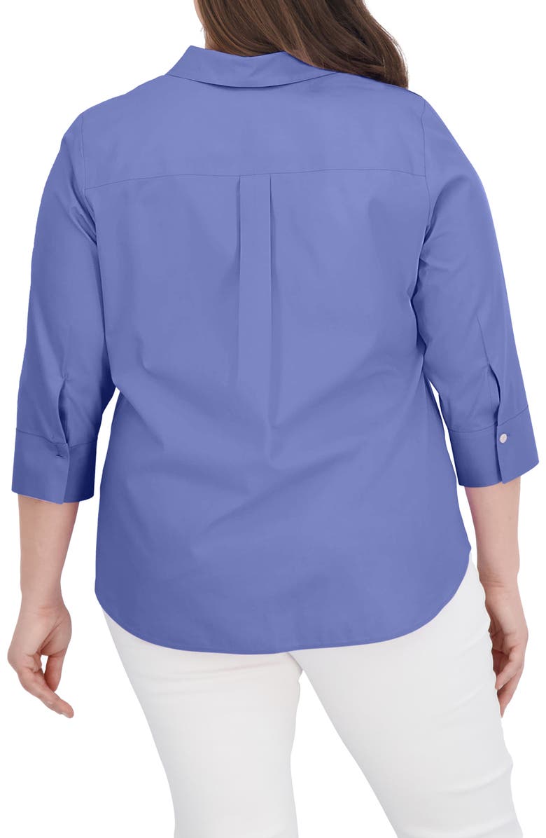 Foxcroft Charlie Cotton Oxford Shirt, Alternate, color, Dark Chambray