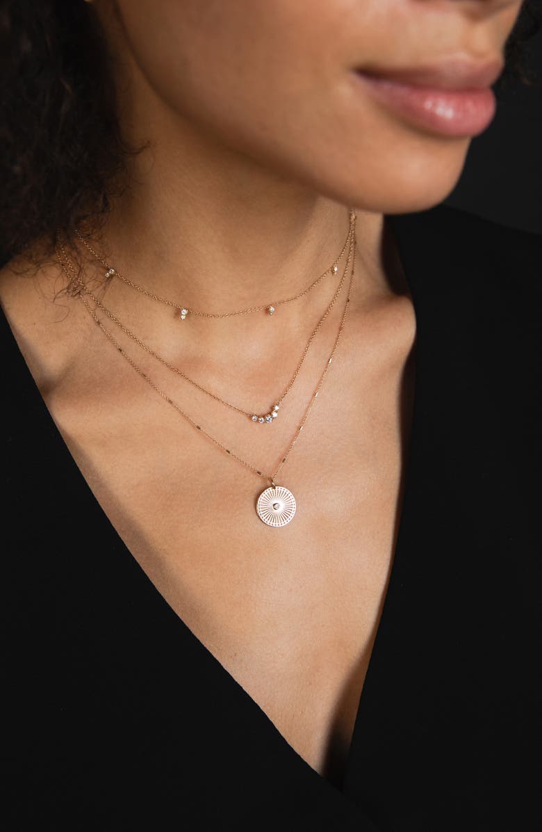 Zoë Chicco Stacked Diamond Station Necklace, Alternate, color, 