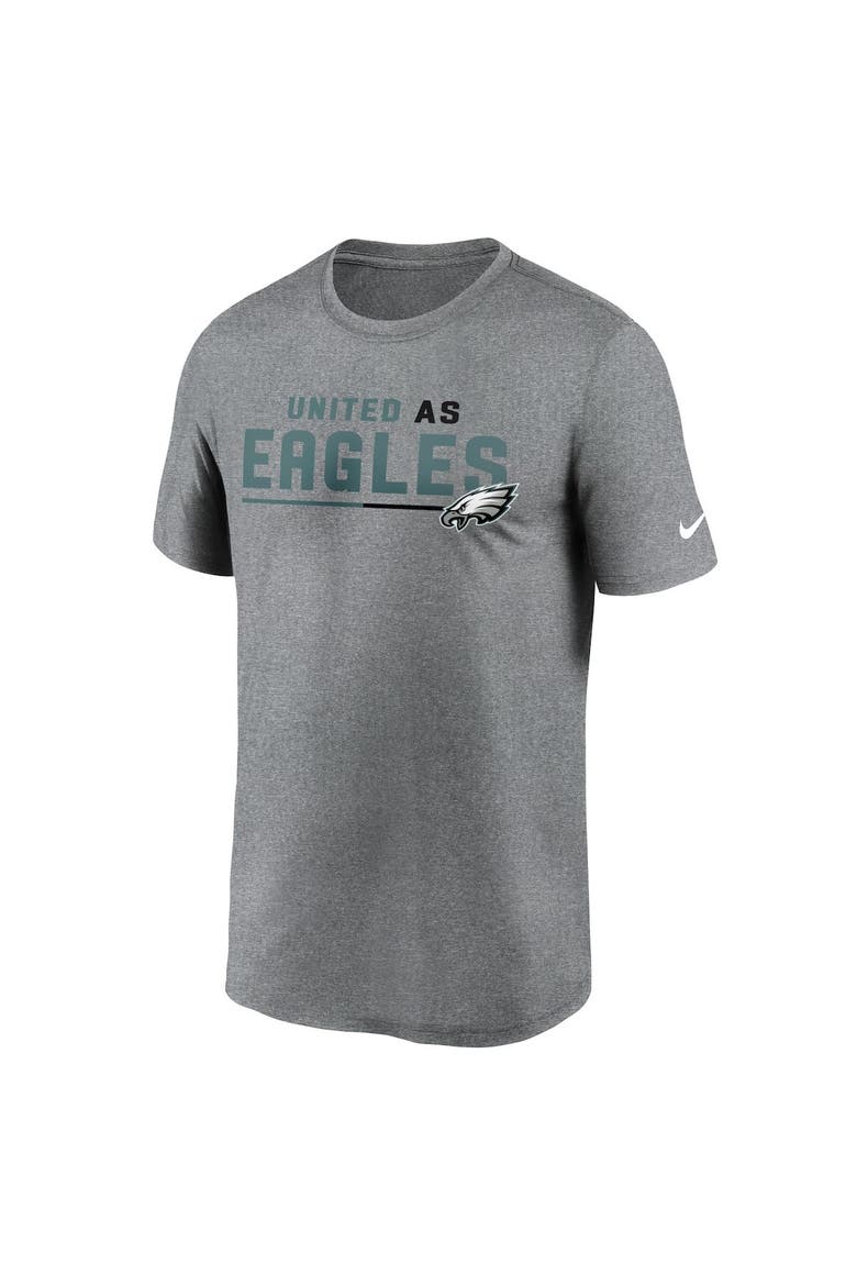 Men's Nike Heather Gray Philadelphia Eagles Legend Team Shoutout Performance T-Shirt, Alternate, color, Heather Gray