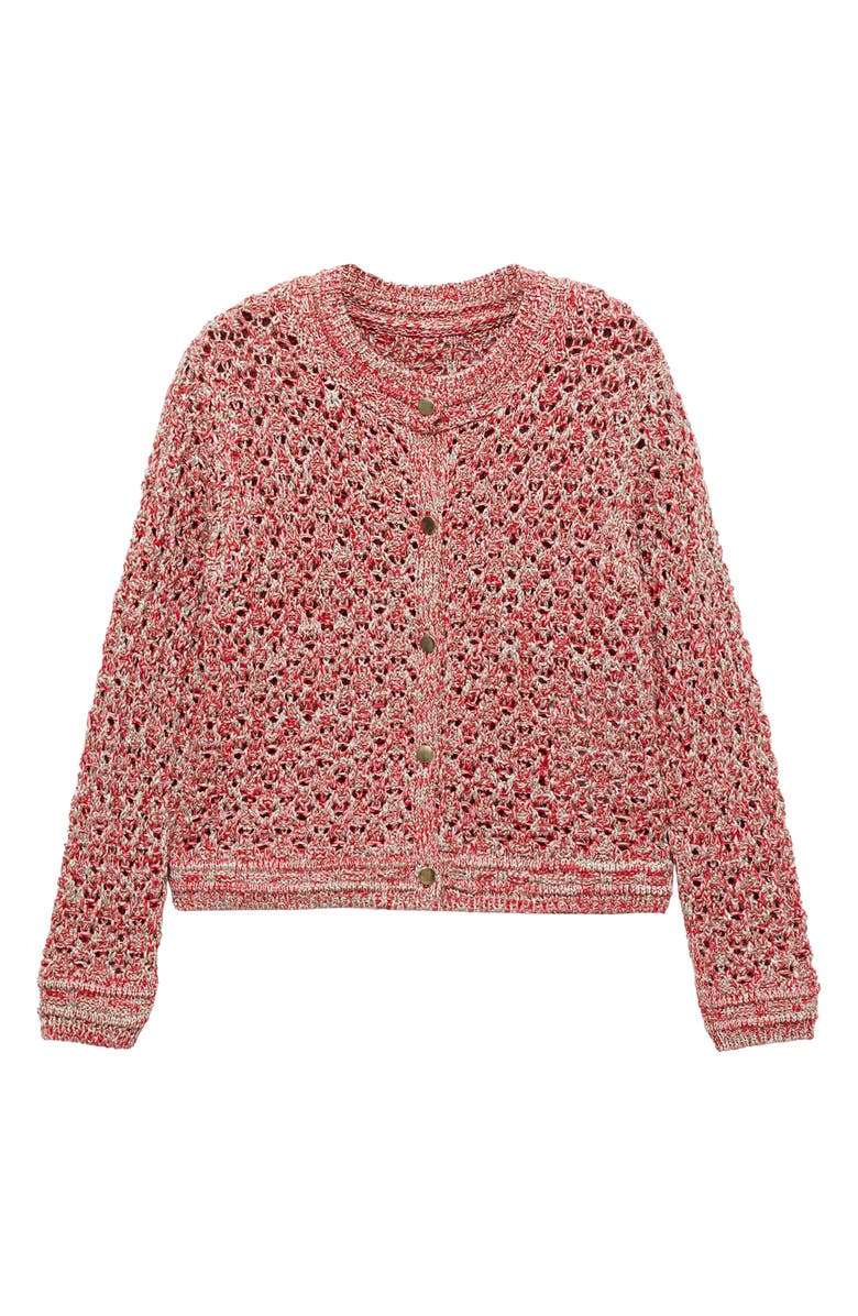 MANGO Metallic Open Stitch Cardigan, Main, color, 