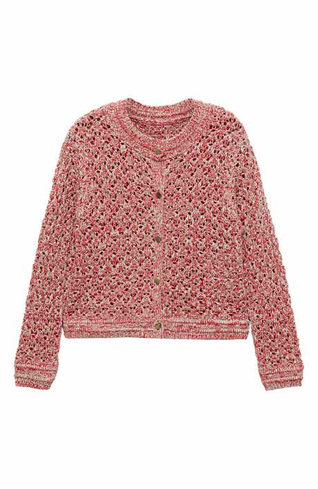 MANGO Metallic Open Stitch Cardigan