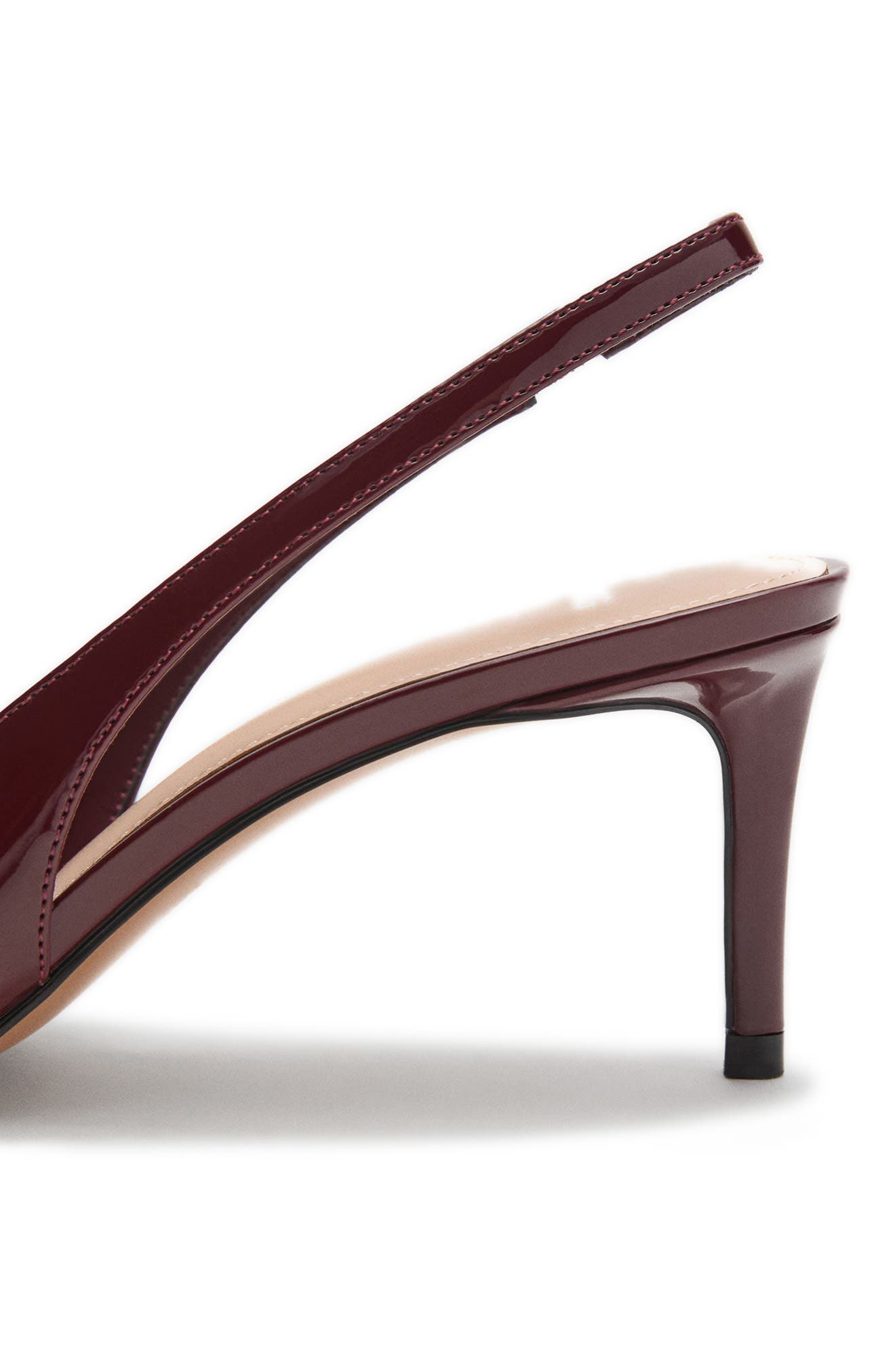 MANGO Slingback Pointed Toe, Alternate, color, Burgundy